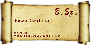 Becze Szelina névjegykártya